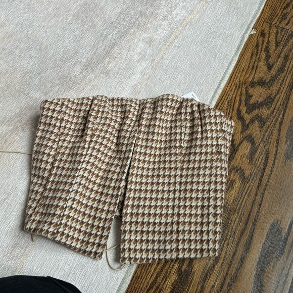 new brown houndstooth corset top strapless - Picture 1 of 3